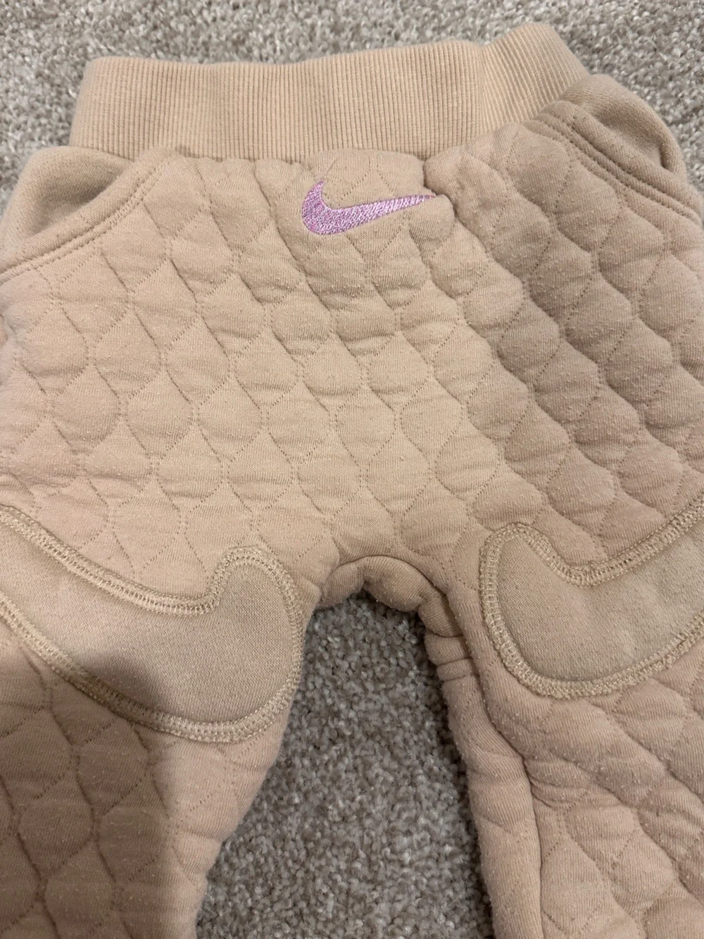 Nike Tan Quilted Baby Girl Sweatshirt & Joggers